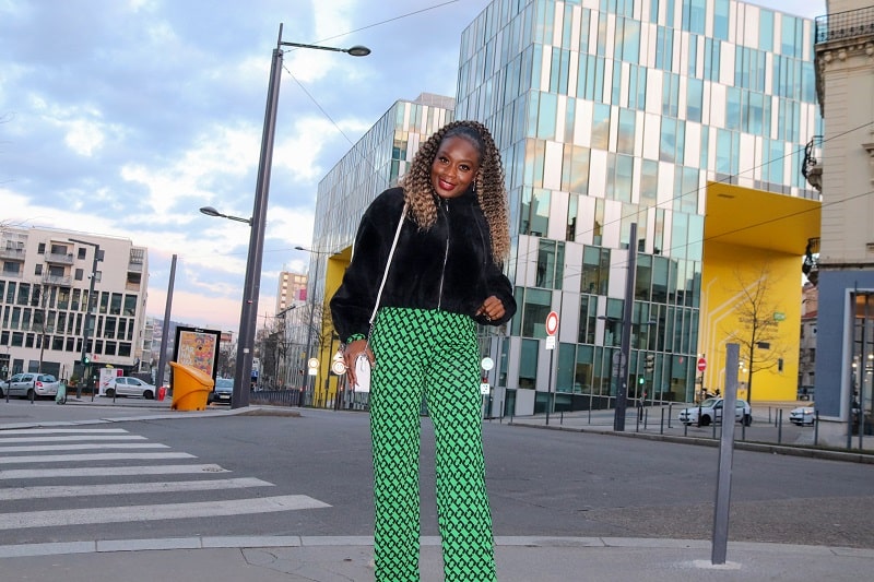 Loungewear femme - Combinaison cache-cœur verte à imprimé Jenny La Garde-Lounge